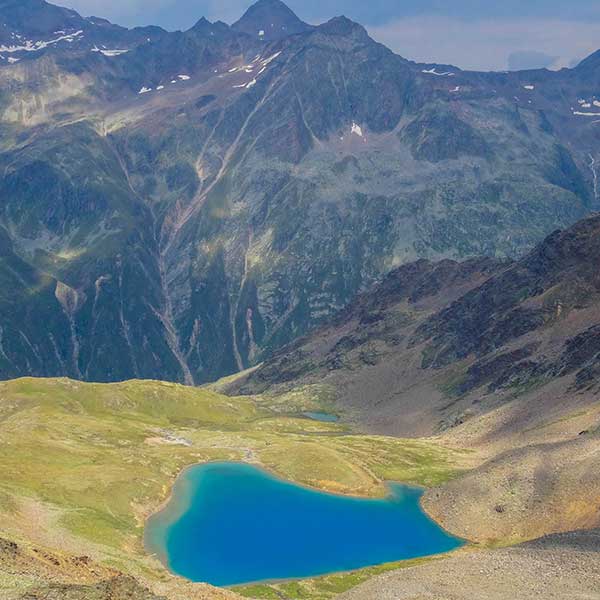 Türkisblauer Bergsee am Hochstubai Panoramaweg - Timmelsjoch Sölden Hochstubai Panoramaweg